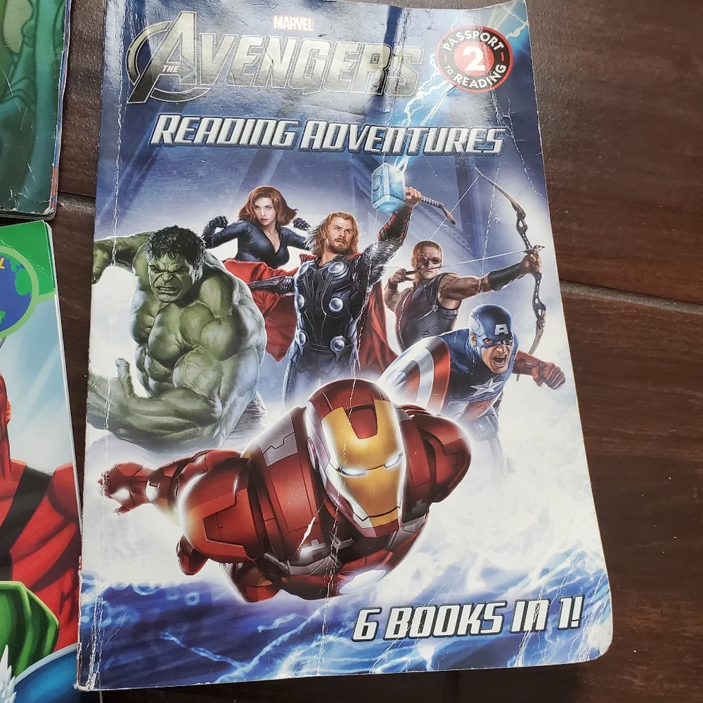 8 superhero books level 1 and 2 reading 2 are a bit more worn